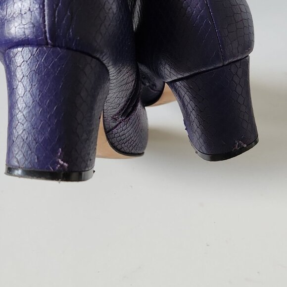 ABEL MUNOZ | lizard Leather Boots Purple Sz 37 - Picture 5 of 7